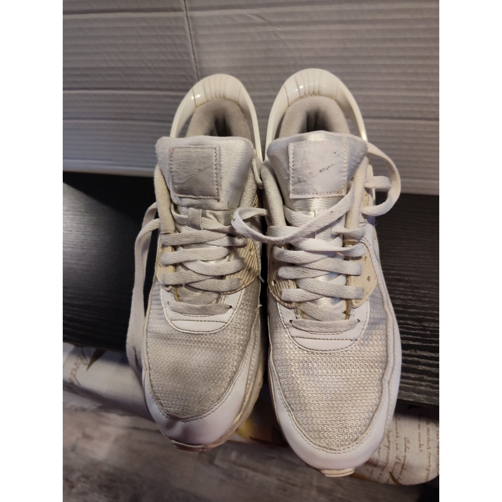 Nike Air Max 90 Flyease Youth 6.5Y‎ Women White Sneakers Airmax CV0526-102 Shoes